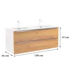 Vario Trim 120 alsó szekrény mosdóval fehér-tölgy