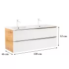Vario Trim 120 alsó szekrény mosdóval tölgy-fehér