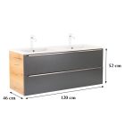 Vario Trim 120 alsó szekrény mosdóval tölgy-antracit