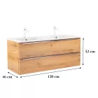 Vario Trim 120 alsó szekrény mosdóval tölgy-tölgy