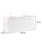 Vario Clam 120 alsó szekrény mosdóval fehér-fehér