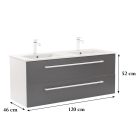 Vario Clam 120 alsó szekrény mosdóval fehér-antracit