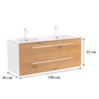 Vario Clam 120 alsó szekrény mosdóval fehér-tölgy