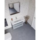CeraStyle SHARP - KESKENY - porcelán mosdókagyló 85 cm - 85 x 38 cm