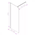 Walker 80x195 cm Walk in zuhanyfal, 195 cm magas, 8 mm-es biztonsági üveg, króm színű elemekkel