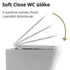 Stuxi Pearl White perem nélküli mély öblítésű íves fali WC, rejtett szerelésű, lecsapódásgátlós wc ülőkével