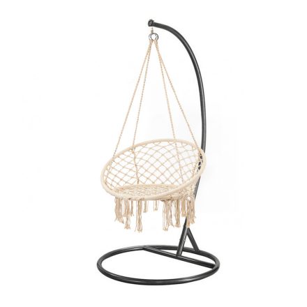 Cardenas függőfotel állvánnyal bézs-fekete