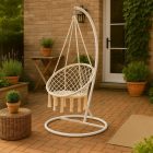 Cardenas függőfotel állvánnyal bézs-fehér