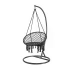 Cardenas függőfotel állvánnyal fekete-fekete