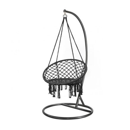 Cardenas függőfotel állvánnyal fekete-fekete