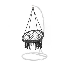 Cardenas függőfotel állvánnyal fekete-fehér