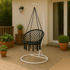 Cardenas függőfotel állvánnyal fekete-fehér