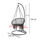 Cardenas függőfotel állvánnyal szürke-fekete