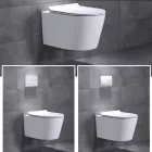 Ride fehér perem nélküli mély öblítésű fali, rimless WC soft close ülőkével