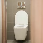 Ride fehér perem nélküli mély öblítésű fali, rimless WC soft close ülőkével