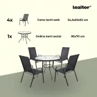 Tanger 4+1 kerti bútor garnitúra szett fekete