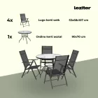 Tessa 4+1 kerti bútor garnitúra szett fekete