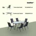 Arlon 6+1 kerti bútor garnitúra szett fekete