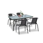 Elzas 4+1 kerti bútor garnitúra szett fekete