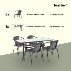 Elzas 4+1 kerti bútor garnitúra szett fekete