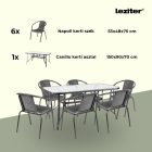 Elzas 6+1 kerti bútor garnitúra szett fekete