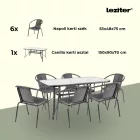 Elzas 6+1 kerti bútor garnitúra szett fekete
