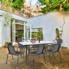 Elzas 6+1 kerti bútor garnitúra szett fekete