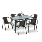 Elzas 6+1 kerti bútor garnitúra szett barna