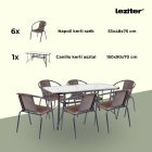Elzas 6+1 kerti bútor garnitúra szett barna