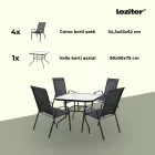 Juba 4+1 kerti bútor garnitúra szett fekete