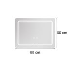 Vid tükör led világítással 80x60 cm