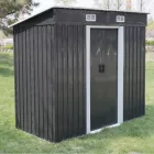 Nebraska 4x8 dupla tolóajtós félnyeregtetős fém antracit kerti szerszámtároló ház 238x131x182 cm
