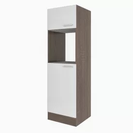   Yorki 60-as kamra szekrény yorki tölgy korpusz selyemfényű fehér fronttal