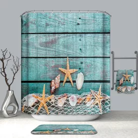   Textil zuhanyfüggöny 180x200 cm, halászháló mintázattal, mosható és vasalható
