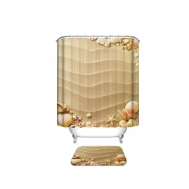   Textil zuhanyfüggöny 180x200 cm, sivatag mintázattal, mosható és vasalható