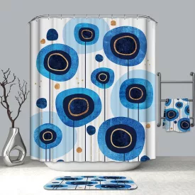   Textil zuhanyfüggöny 180x200 cm, tintafolt mintázattal, mosható és vasalható