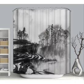   Textil zuhanyfüggöny 180x200 cm, sódomb mintázattal, mosható és vasalható