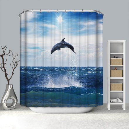 Zuhanyfüggöny és fürdőszoba szőnyeg, Ugró delfin 64