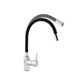   ZERRO Álló mosogató csaptelep – fekete – állítható kifolyócsővel