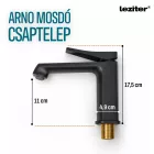 Leziter Arno mosdó csaptelep, matt fekete