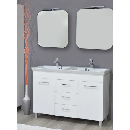 Flat 120 komplett fürdőszoba bútor dupla mosdóval