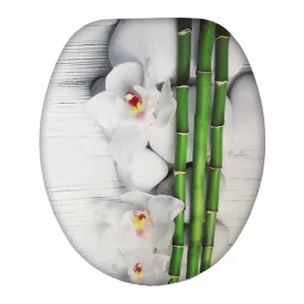   Kingflower mintás MDF WC ülőke rozsdamentes fémzsanérral 