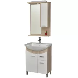   ZX sonoma 75 cm komplett fürdőszoba bútor LED világítással
