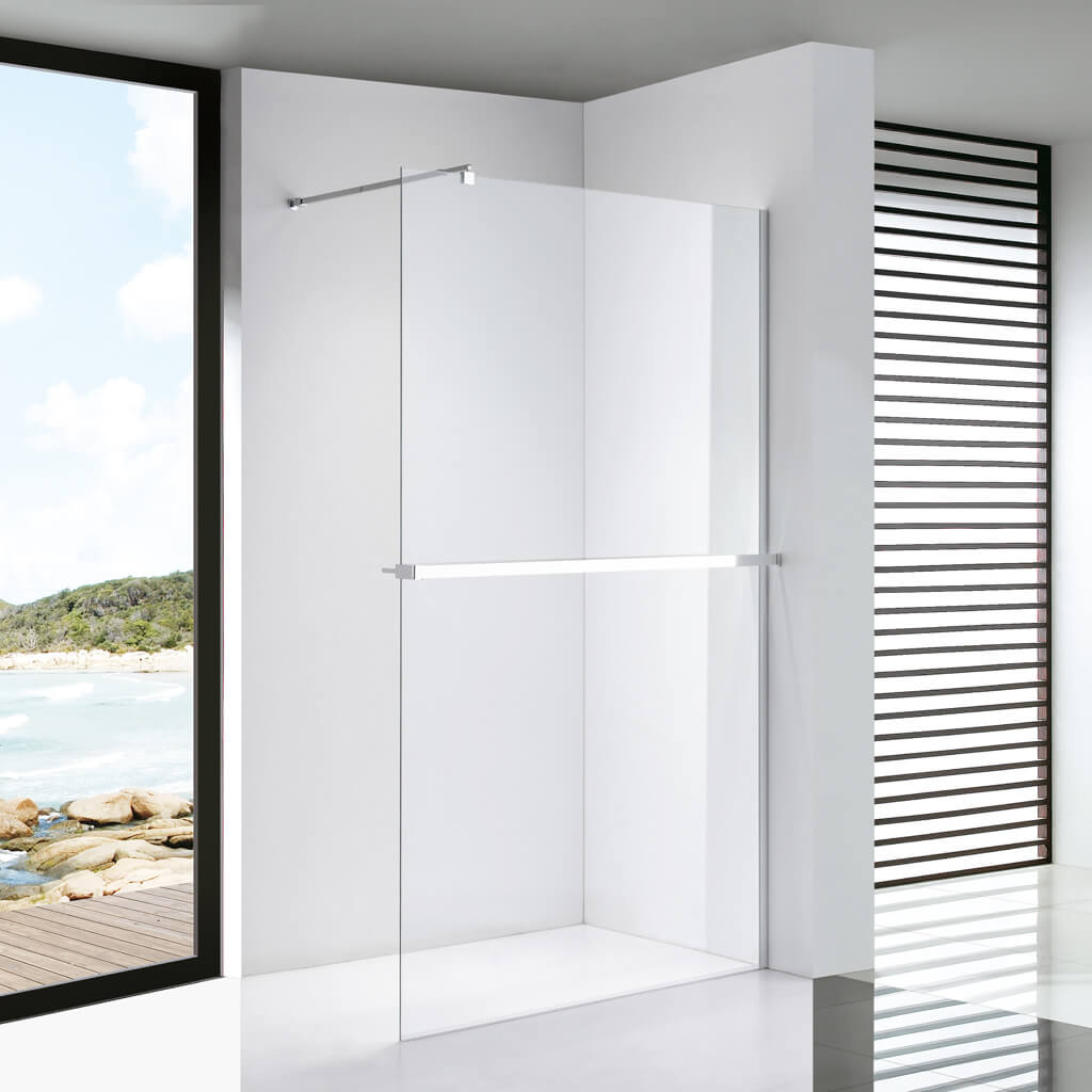 Stuxi Milano Plus Walk-in zuhanyfal 140x200 cm króm profillal, 8 mm biztonsági üveggel
