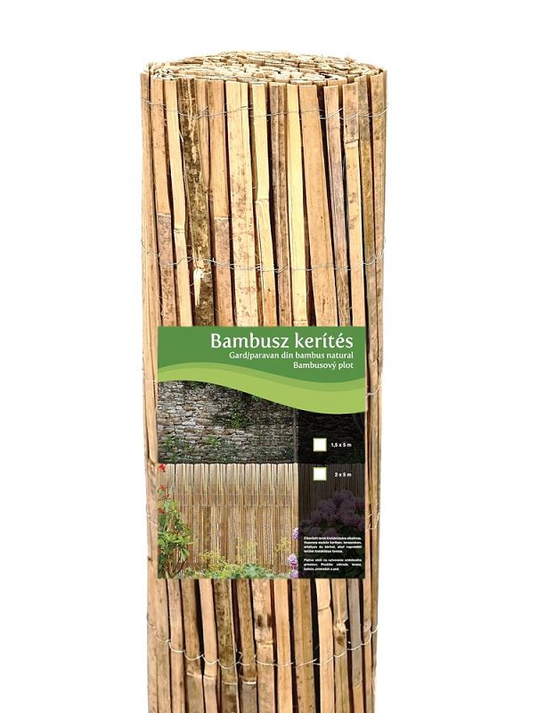 Természetes bambusz kerítés 1,5x5 méter