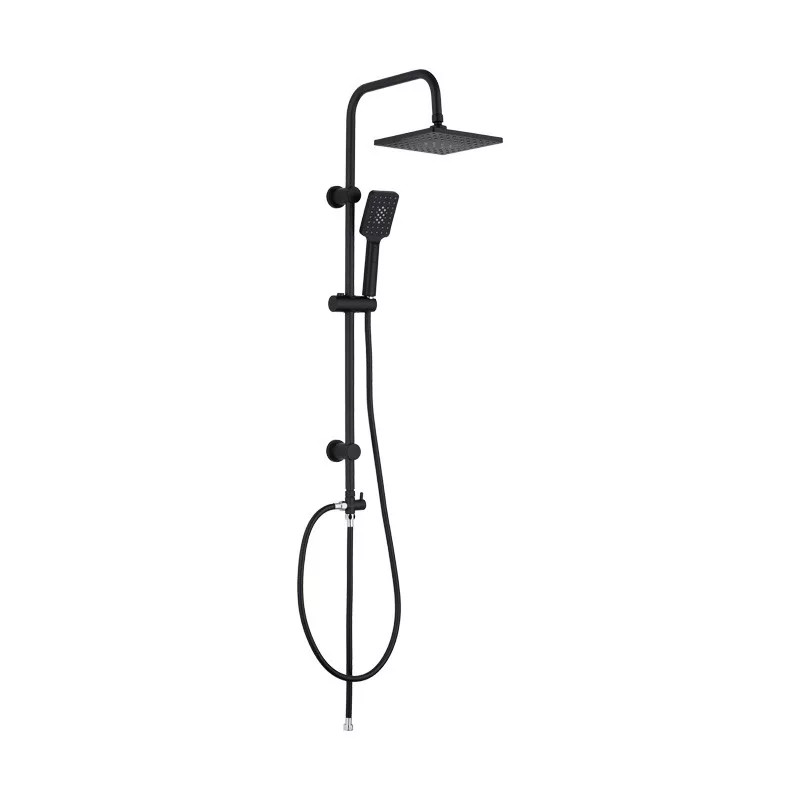 Diplon BGQ1614BL fekete zuhanyszett, szögletes alakú esőztetővel és zuhanyfejjel
