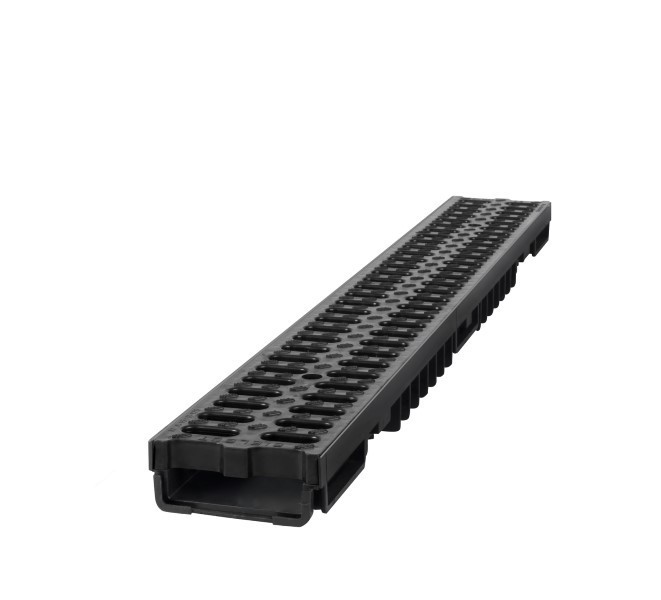 Alacsony Kültéri vízelvezető Folyóka 100 cm, műanyag fedráccsal, STY-904-M