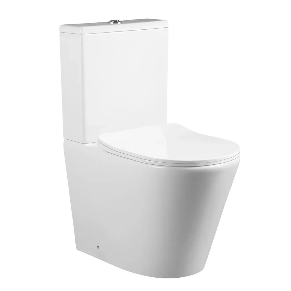 Lisa White perem nélküli mély öblítésű íves monoblokkos WC alsó/hátsó kifolyású, tartállyal, tető nélkül